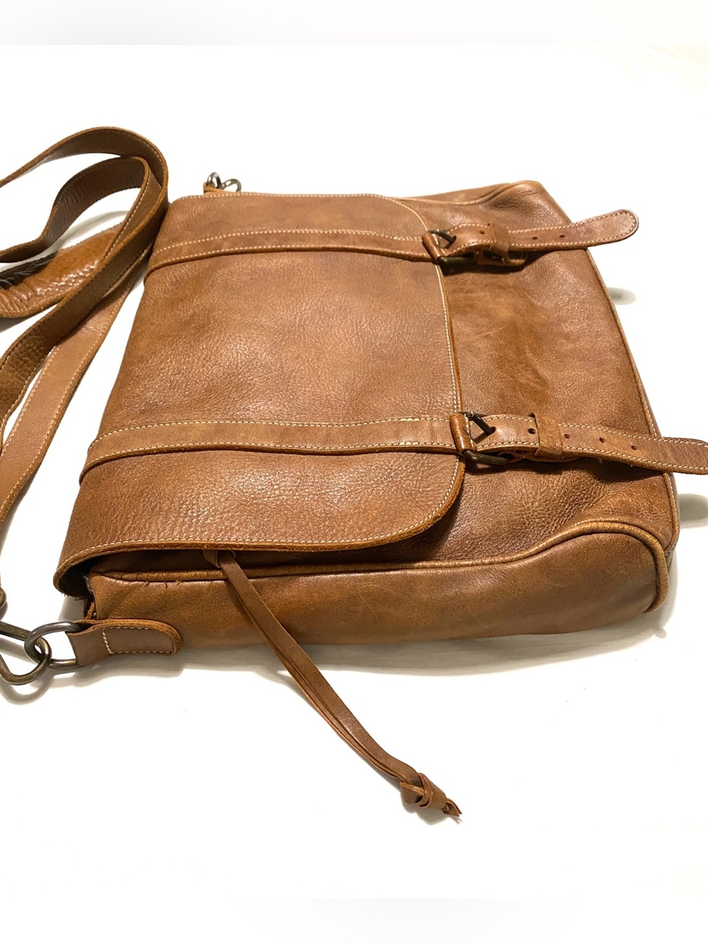 Roots Modern Satchel Tribe Leather Laptop Messenger Bag Made in Canada Unisex - Picture 6 of 16